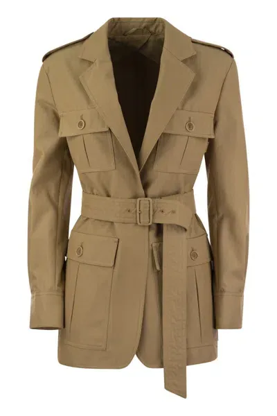 Max Mara Belted Long In Beige