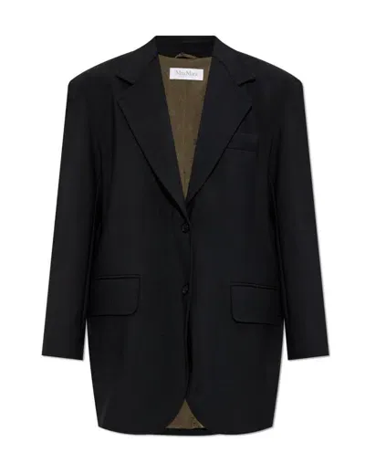 Max Mara Oversized Single-breasted Blazer In Black  