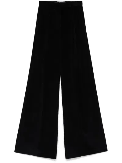 Max Mara Corduroy Palazzo Pants In Black