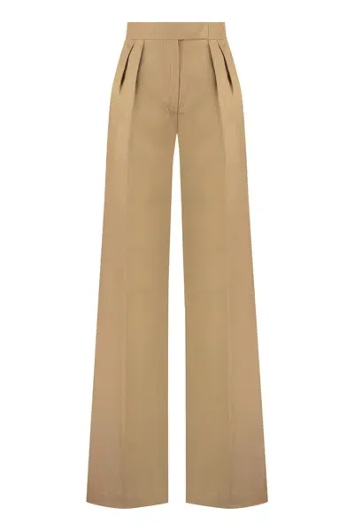 Max Mara Corte Cotton Trousers In Cammello