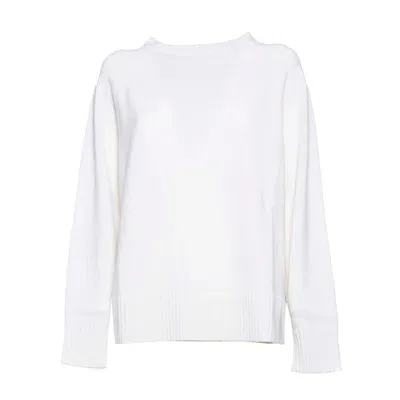 Max Mara Crewneck Long-sleeved Jumper In Panna