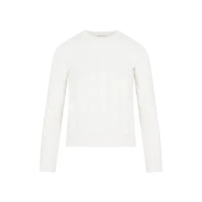 Max Mara Crewneck Long-sleeved Jumper In Panna