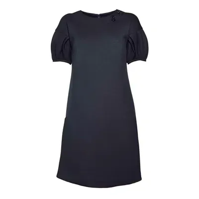 Max Mara Crewneck Short-sleeved Dress In Nero