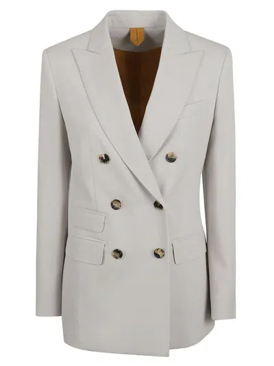 Max Mara Double-breasted Long-sleeved Blazer In Sand