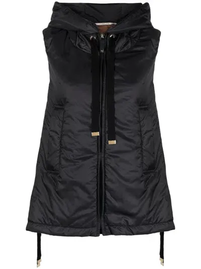 Max Mara Lightweight Hooded Gilet In Black