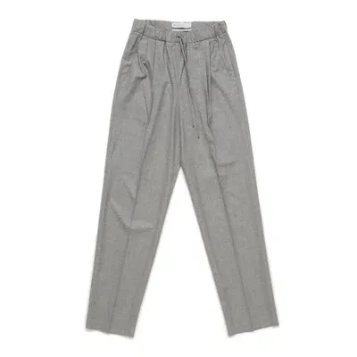 Max Mara Drawstring Straight Leg Pants In Grey