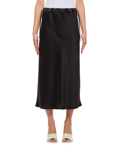 Max Mara Editore Satin Skirt In Black