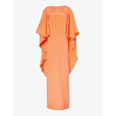 Max Mara Elegante Baleari Silk Crêpe De Chine Gown In Coral