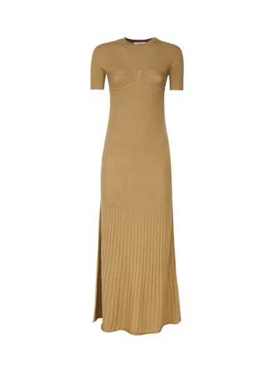 Max Mara Europa Long Dress In Camel