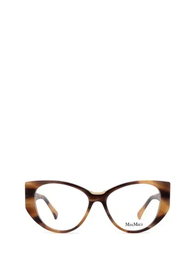 Max Mara Eyeglasses In Light Brown / Striped