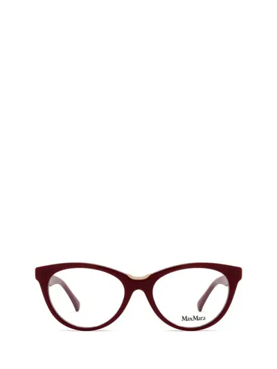 Max Mara Eyeglasses In Shiny Dark Red