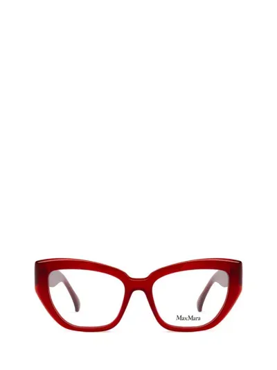 Max Mara Eyeglasses In Shiny Dark Red