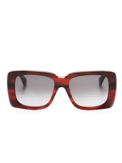 Max Mara Eyewear Glimpse3 Square-frame Sunglasses In Red