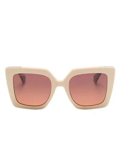 Max Mara Eyewear Logo-engraved Cat-eye Sunglasses In Green