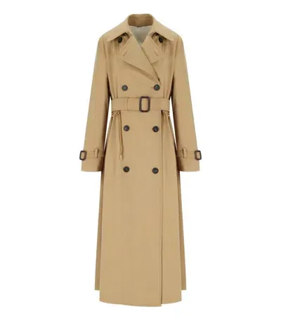 Max Mara Fatuo Camel Trench Coat In Brown