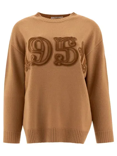 Max Mara "fido" Wool And Cashmere Sweater In Brown