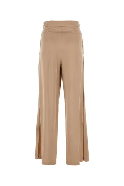 Max Mara Fiesta - Silk Flare Trousers In Beige