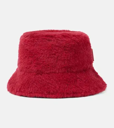 Max Mara Figura Wool And Silk Teddy Bucket Hat In Rot