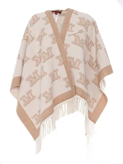 Max Mara Frinestd Vanilla Cape-wrap-poncho In White