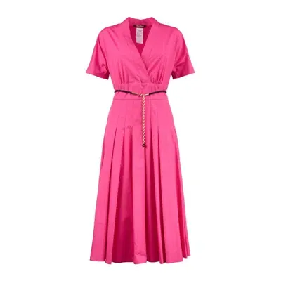 Max Mara Fuchsia Poplin Crossover Dress