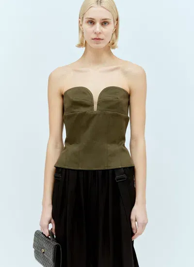 Max Mara Gabardine Corset In Green