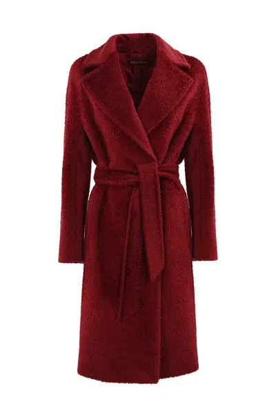 Max Mara Galante Coat In Alpaca And Wool In Merlot