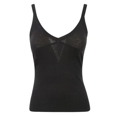 Max Mara Gallura Ribbed Top In Black