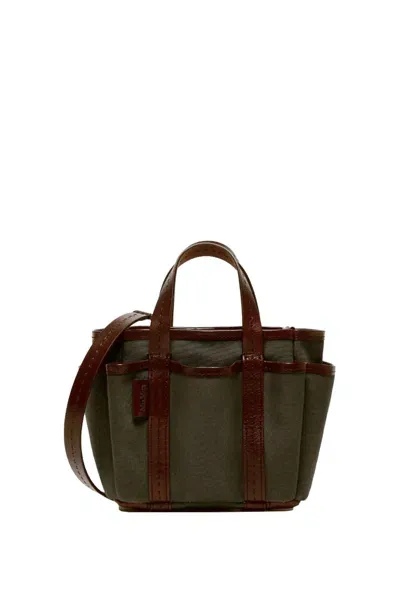 Max Mara Garden Cabasxs Shoulder Bag In Green