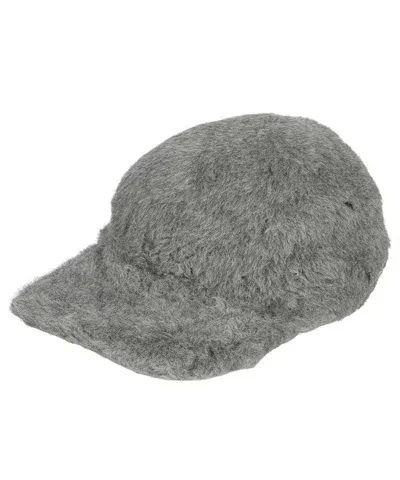 Max Mara Gimmy Vegan Fur Hat In Grey