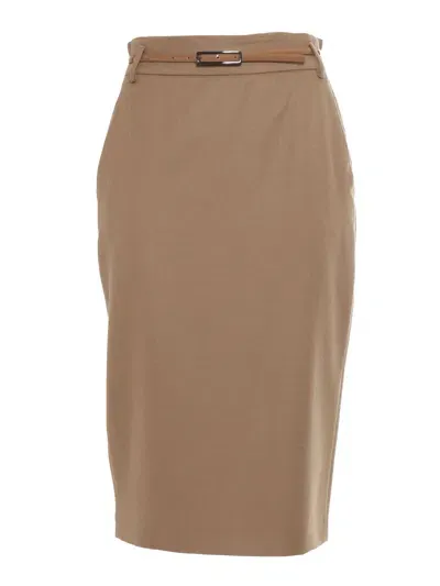 Max Mara Ginseng Camel Skirt In Beige