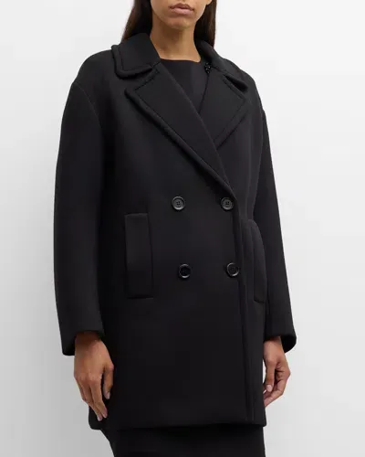 Max Mara Gradi Cotton Top Coat In Black