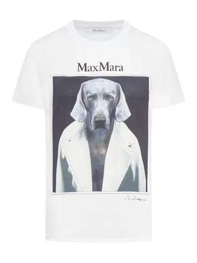 Max Mara Graphic Printed T In White