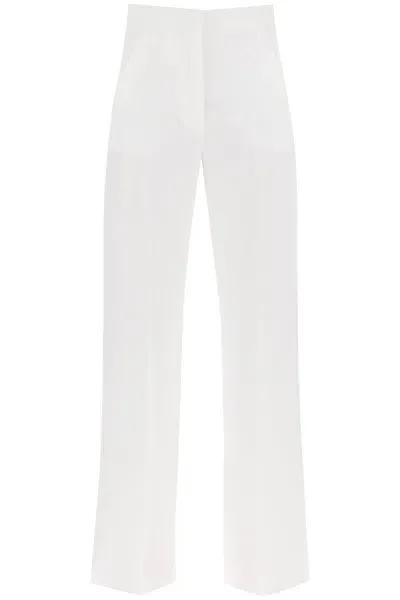 Max Mara 'hangar' Wide Leg Linen Pants In White