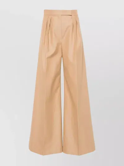 Max Mara Pleat-detailing Palazzo Pants In Brown