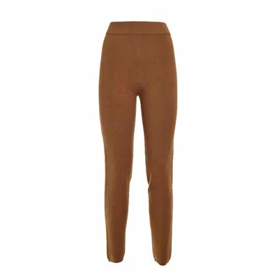 Max Mara High Waist Knitted Leggings In Brown