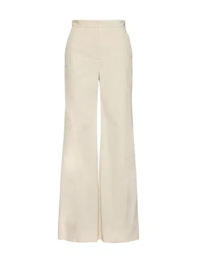 Max Mara High Waist Regular Fit Trousers In White