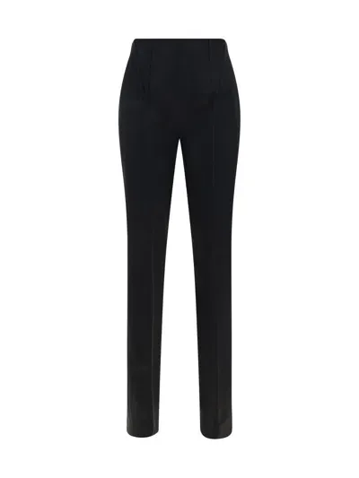 Max Mara High Waist Straight Leg Pants In Nero