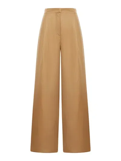 Max Mara High Waist Wide Leg Pants In Brown