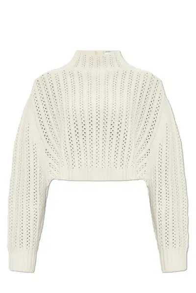 Max Mara Hodeida Cropped Sweater In Beige