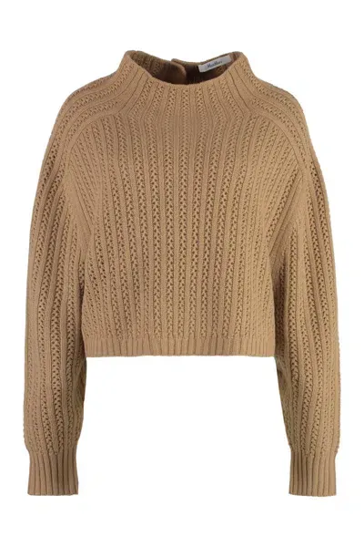 Max Mara Hodeida Wool And Cashmere Sweater In Brown