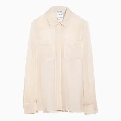 Max Mara Silk Georgette Shirt In Cream