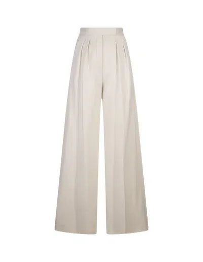 Max Mara Zinnia Jersey High Waist Wide Pants In White