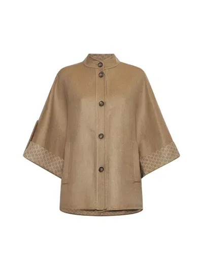 Max Mara Marina Wool And Cashmere Cape In Brown