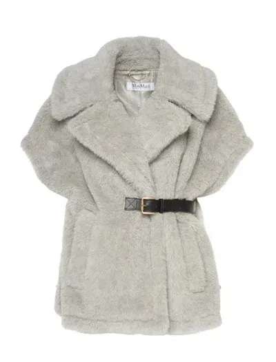 Max Mara New Abavo2 Teddy Cape In Grey