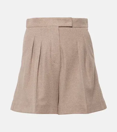 Max Mara Jessica High-rise Cotton Shorts In Clay