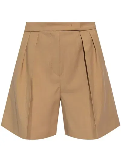 Max Mara Jessica Wool Shorts In Brown