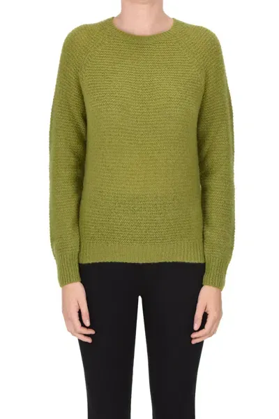 Max Mara Jumbo Pullover In Olive Green