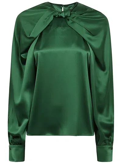 Max Mara Key Blouse Round Neck In Green