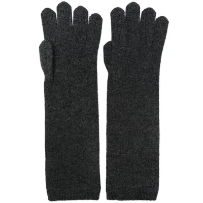 Max Mara Knit Gloves In Grey