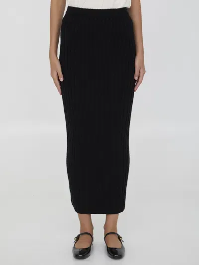 Max Mara Knit Pencil Skirt In Black